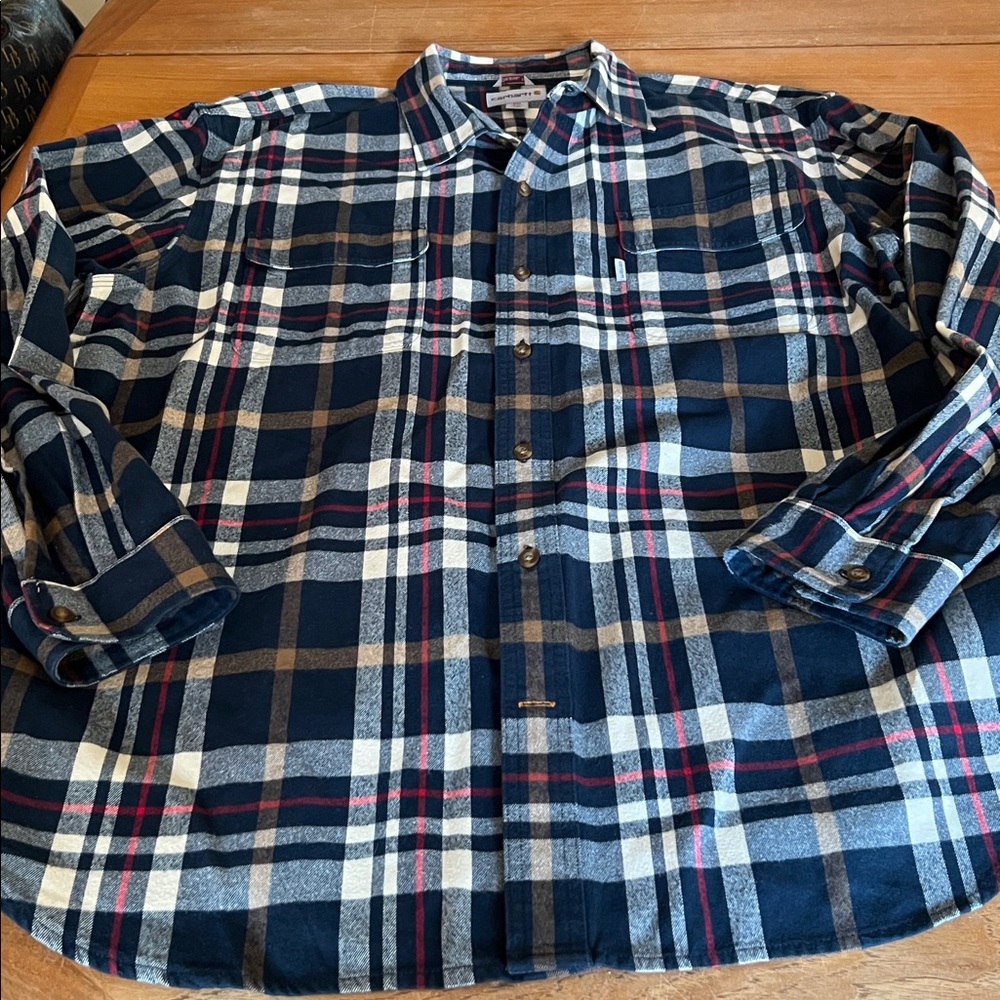 EUC Carhartt Flannel Shirt Original Fit Heavyweight 2XL Reg